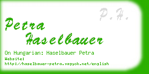 petra haselbauer business card
